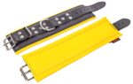 menottes en cuir rembourrees noir jaune 2 scaled