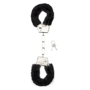 menottes en fourrure furry black scaled