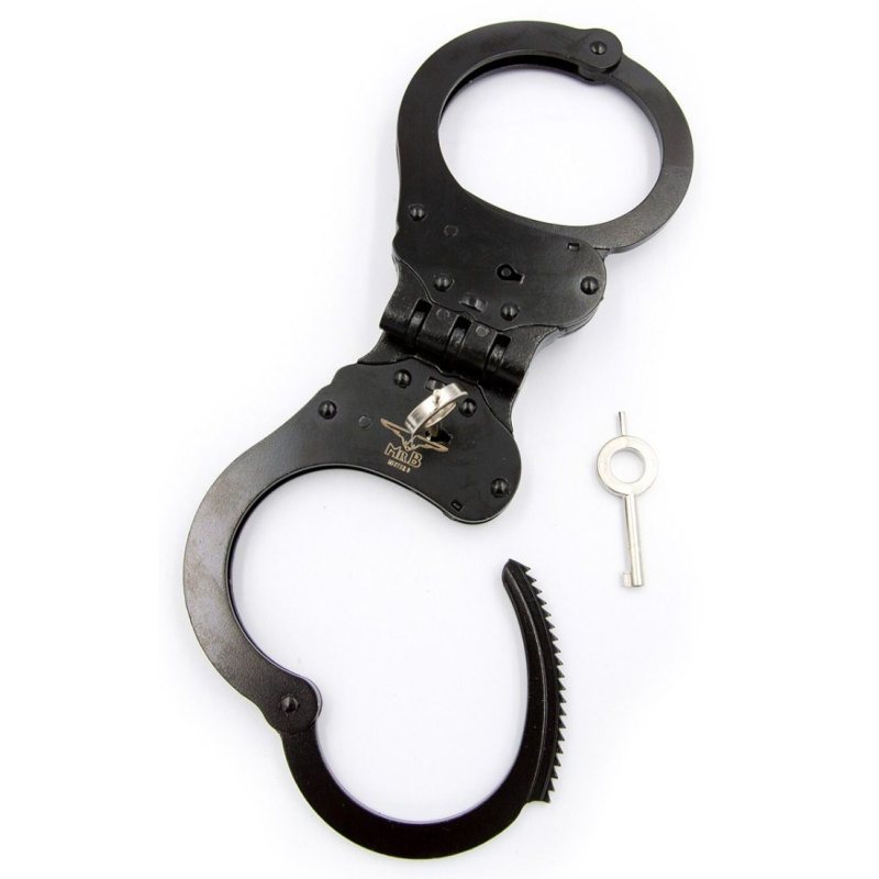 menottes en metal cuff hinged noires 3