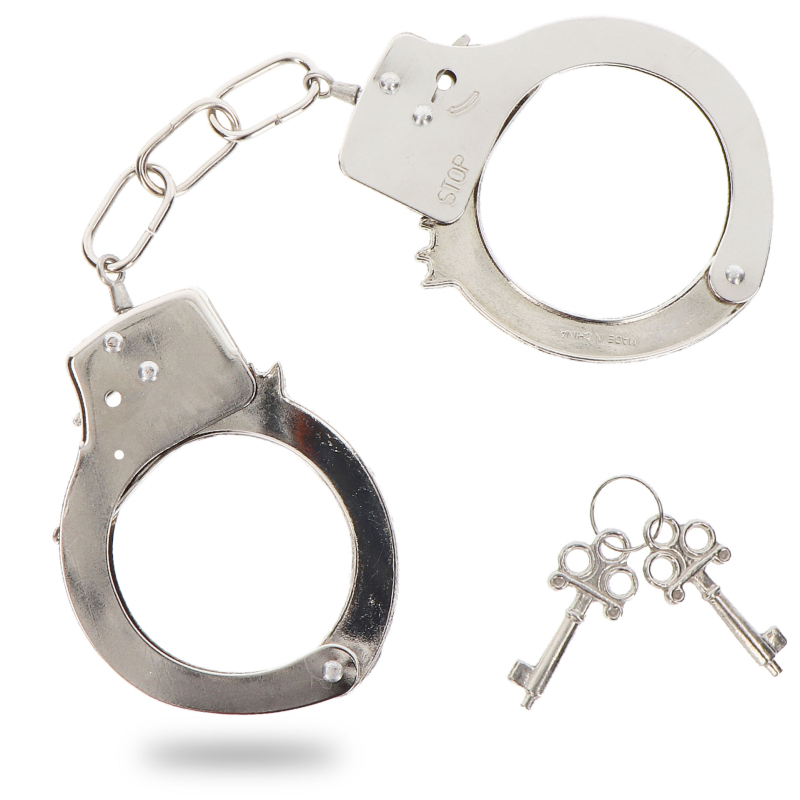 menottes en metal fun cuffs argentees