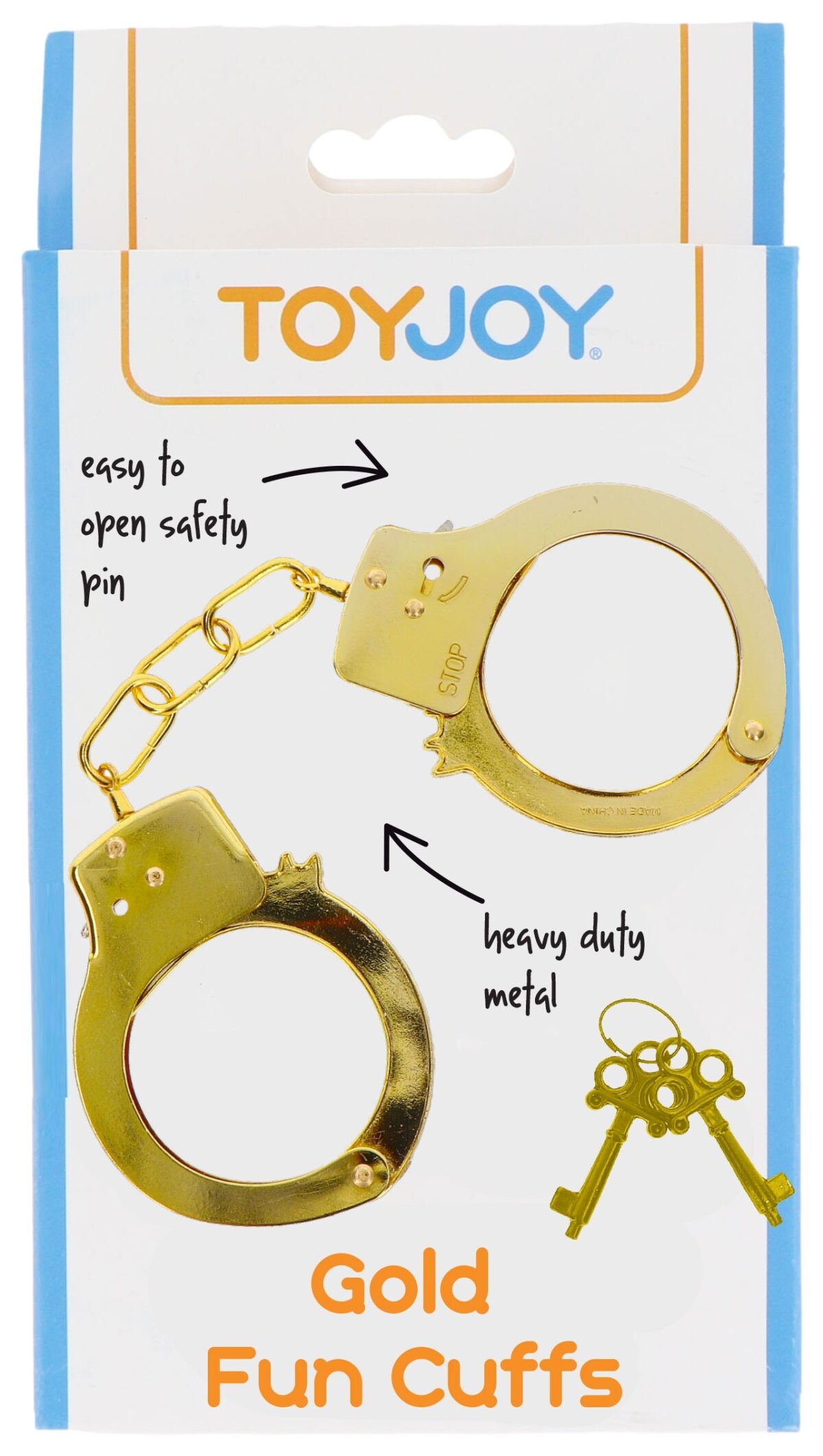 menottes en metal fun cuffs dorees 2