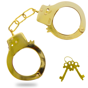 menottes en metal fun cuffs dorees