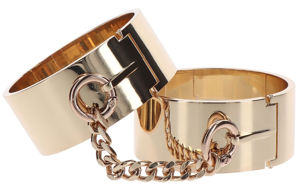 menottes en metal slave wrist taboom dorees 2