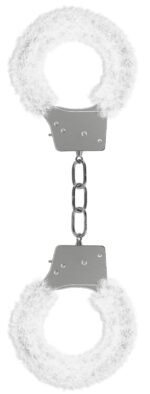 menottes fourrure metalliques blanche scaled