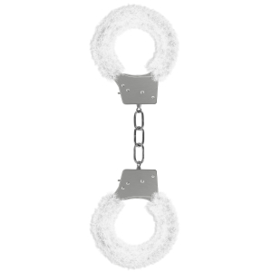 menottes fourrure metalliques blanche scaled