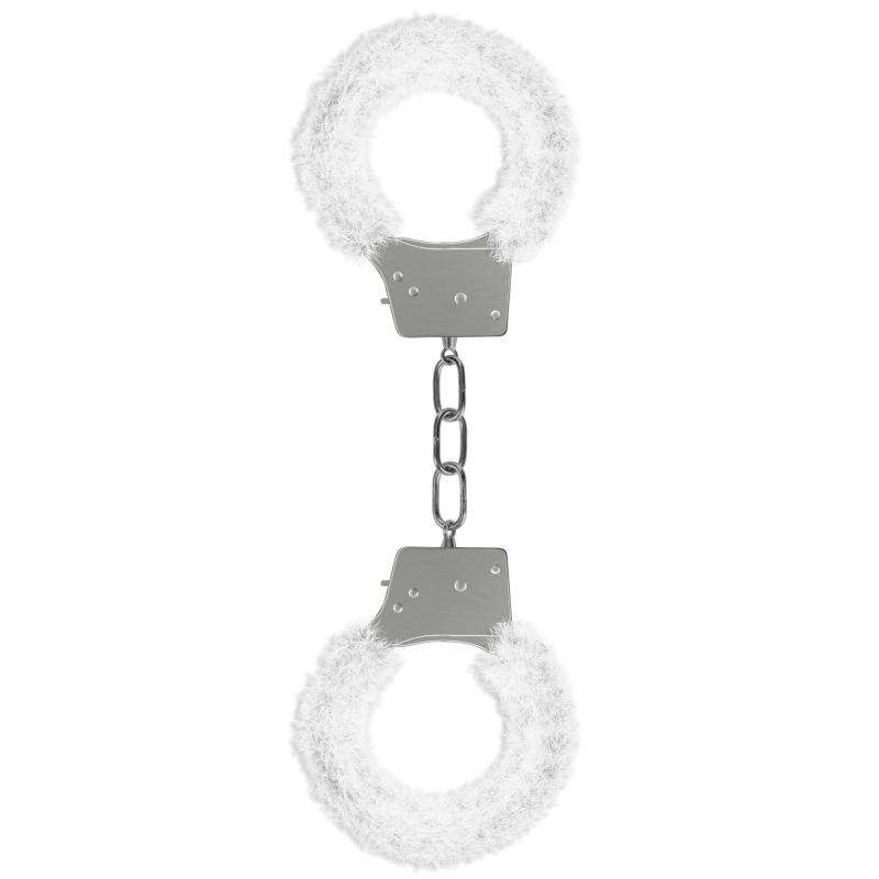 menottes fourrure metalliques blanche scaled