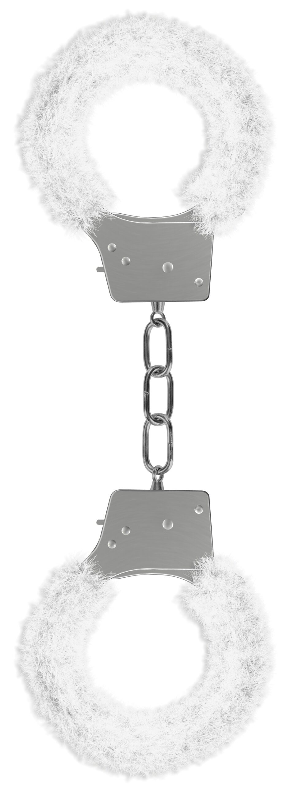 menottes fourrure metalliques blanche scaled