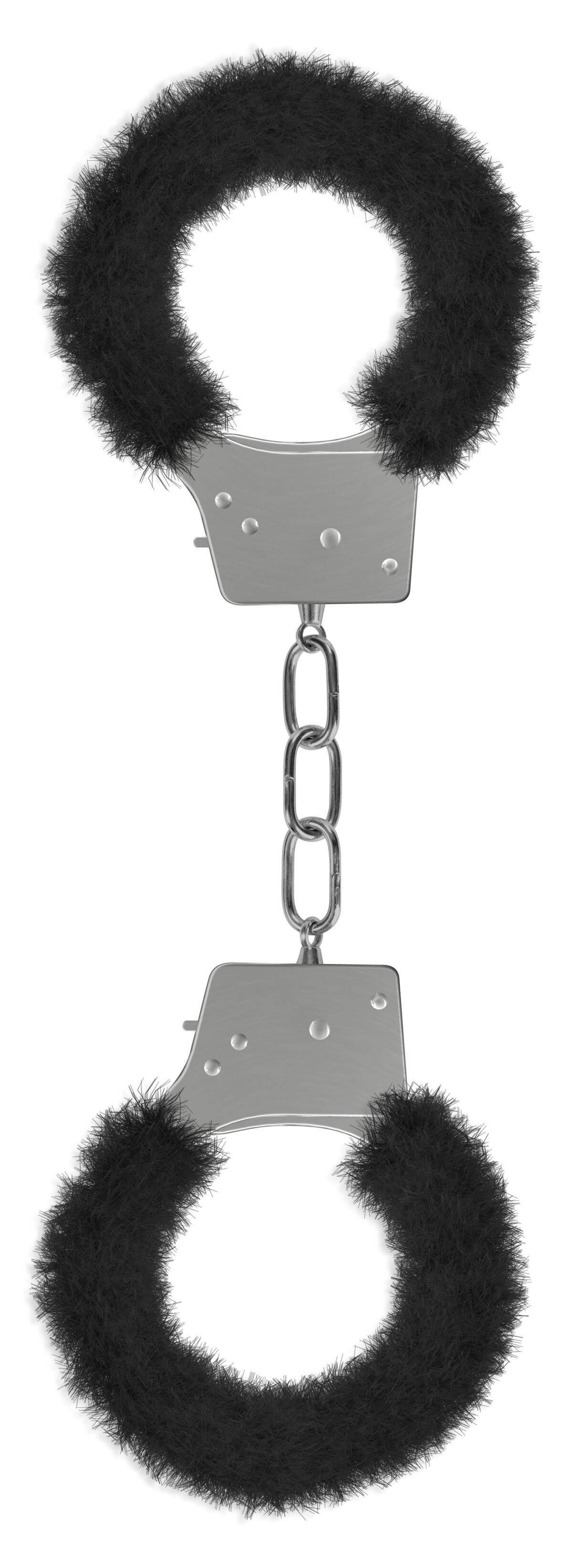 menottes fourrure metalliques noire scaled