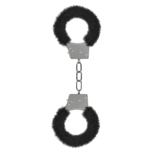 menottes fourrure metalliques noire scaled