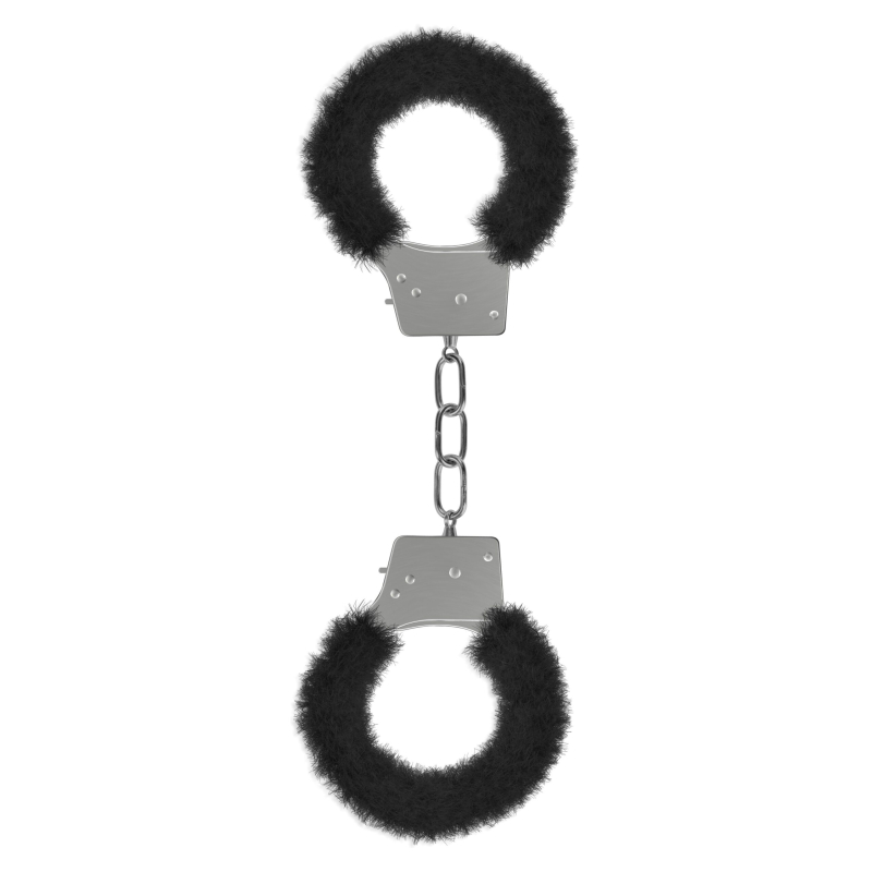 menottes fourrure metalliques noire scaled