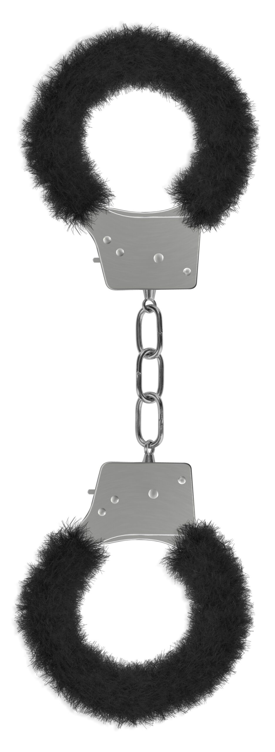 menottes fourrure metalliques noire scaled