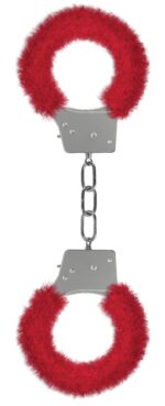 menottes fourrure metalliques rouge scaled
