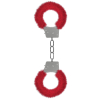 menottes fourrure metalliques rouge scaled