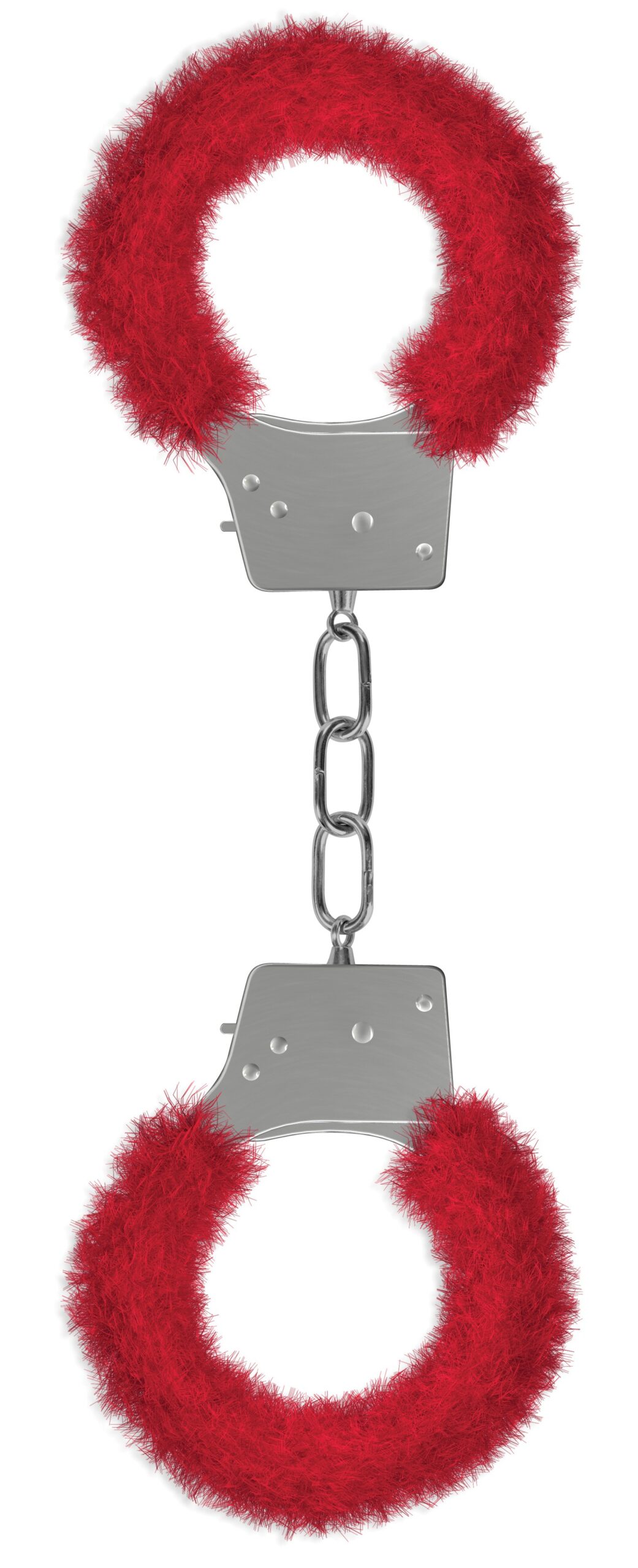 menottes fourrure metalliques rouge scaled