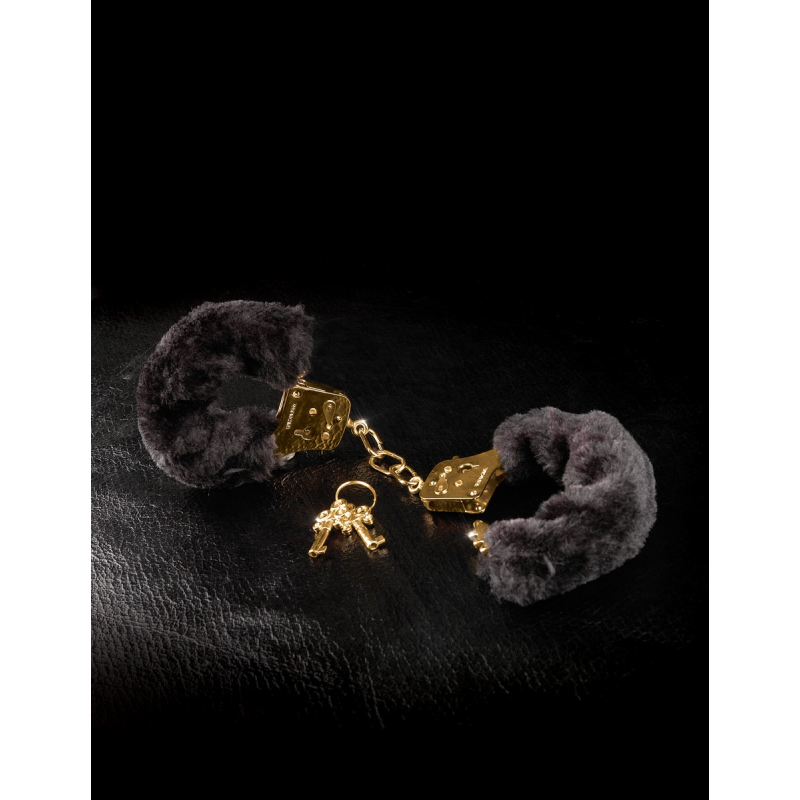 menottes gold furry noires 3