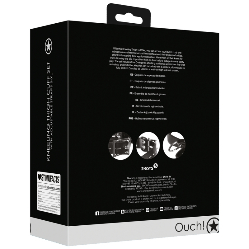 menottes pour cuisses kneeling cuffs noires 8
