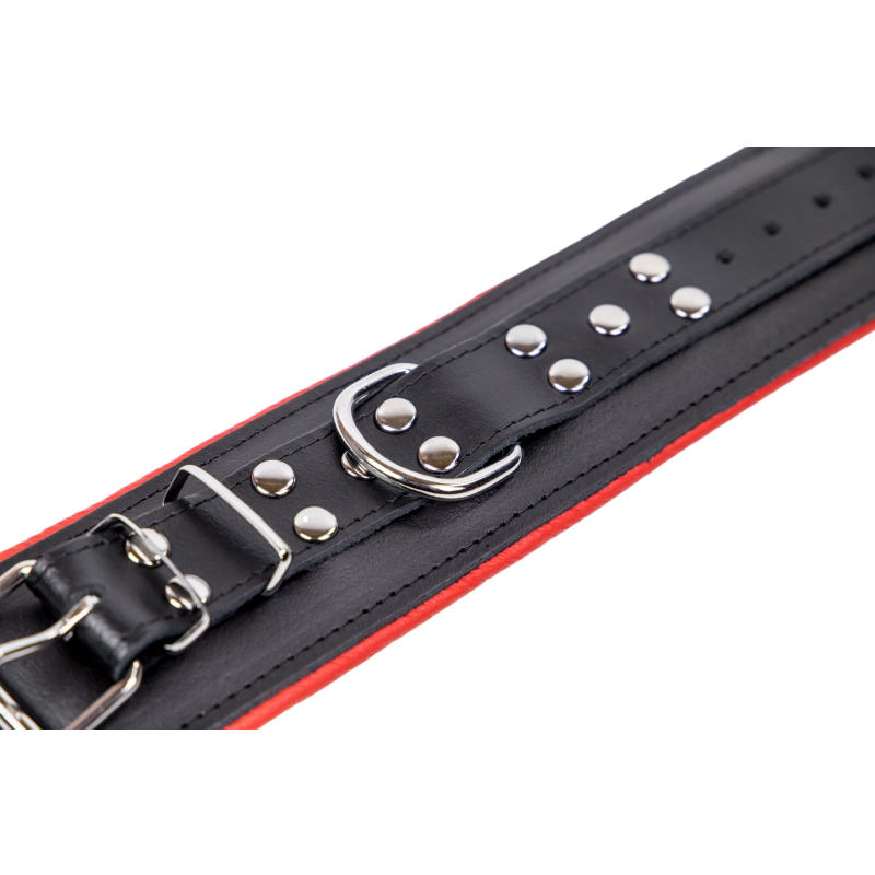 menottes rembourrees en cuir pour les chevilles noir rouge 4 scaled