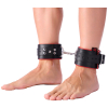 menottes rembourrees en cuir pour les chevilles noir rouge scaled