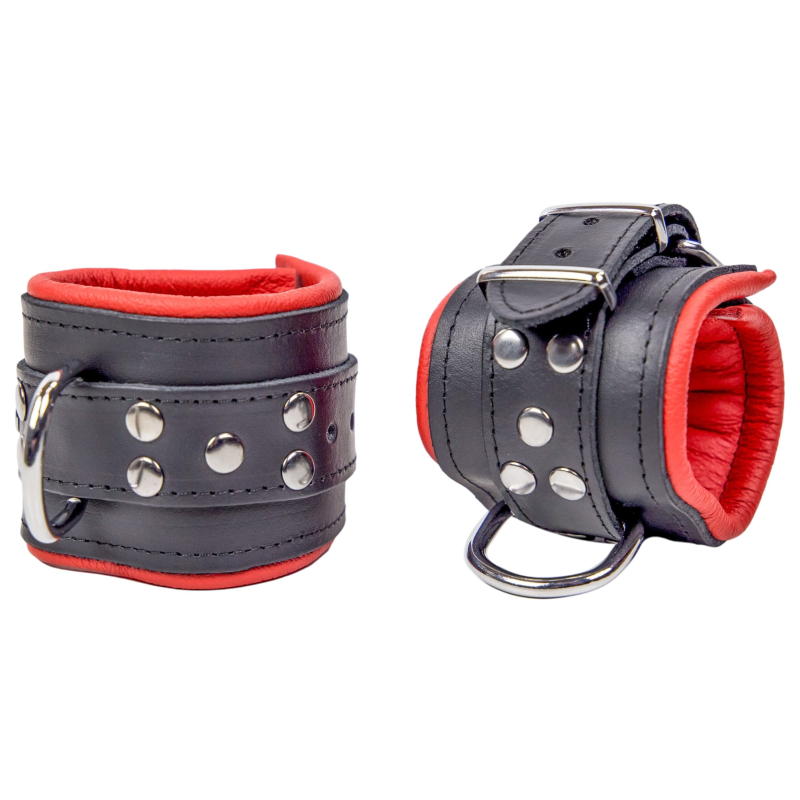 menottes rembourrees en cuir pour les poignets noir rouge 7 scaled