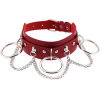 metal o ring collar with chain red