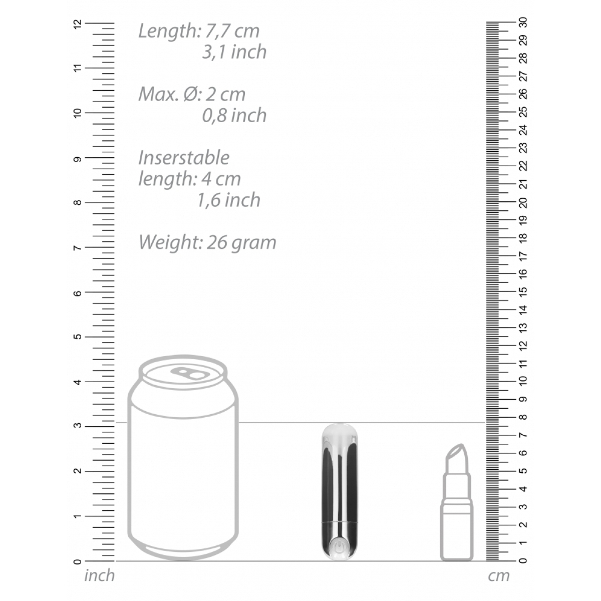 mini vibro bullet up 77 x 2cm argente 2