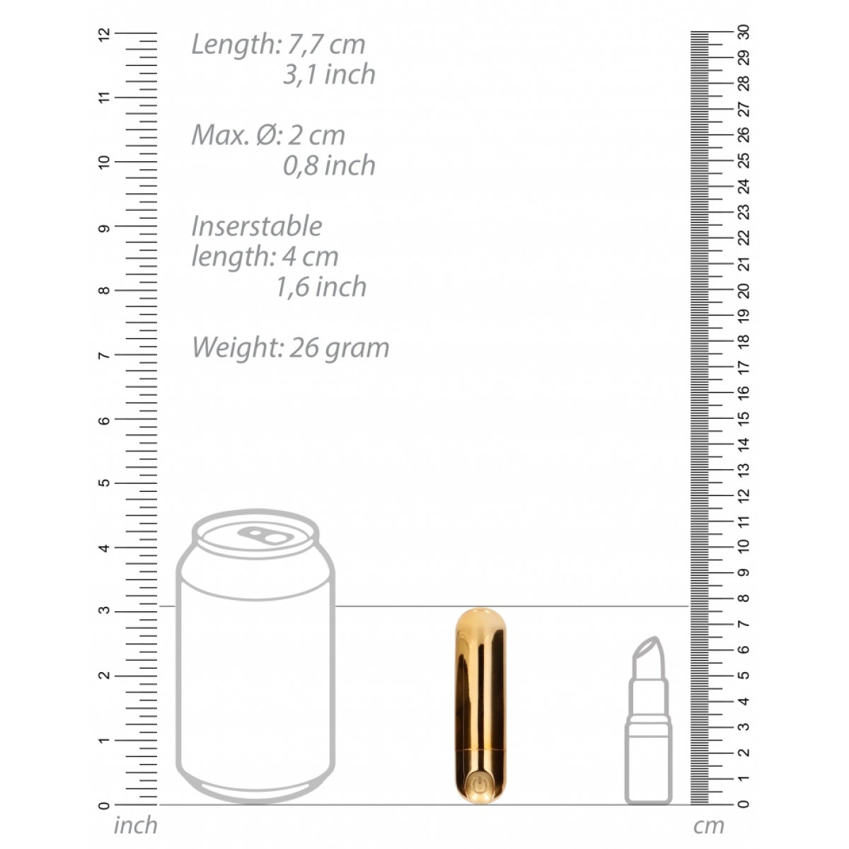 mini vibro bullet up 77 x 2cm dore 2