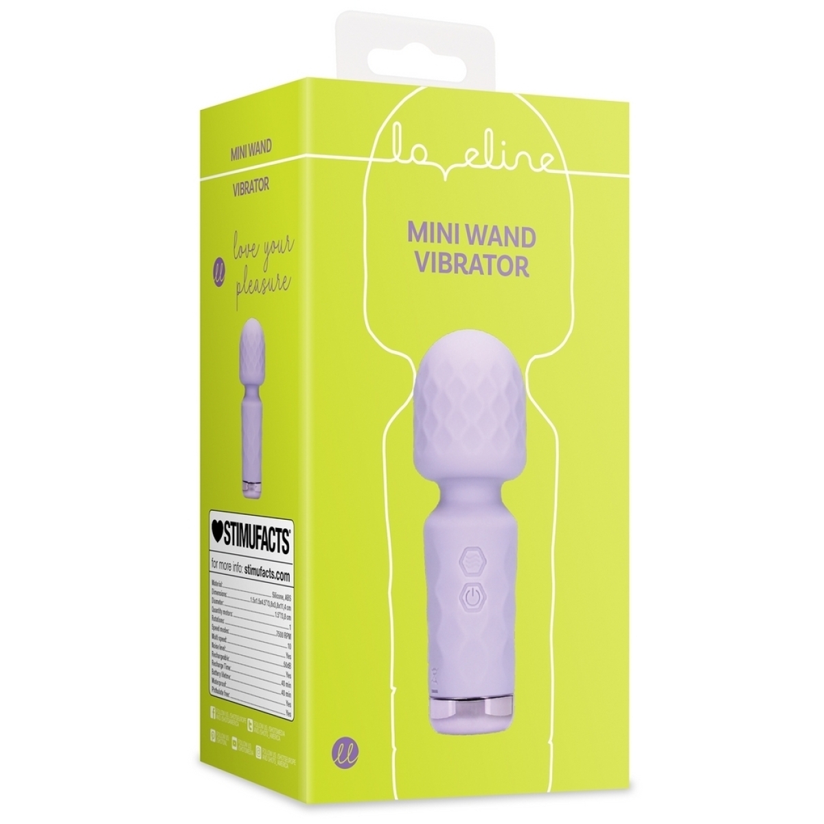mini wand vibrator loveline 12 cm violet 1