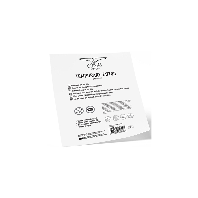 mister b temporary tattoo gay force 2