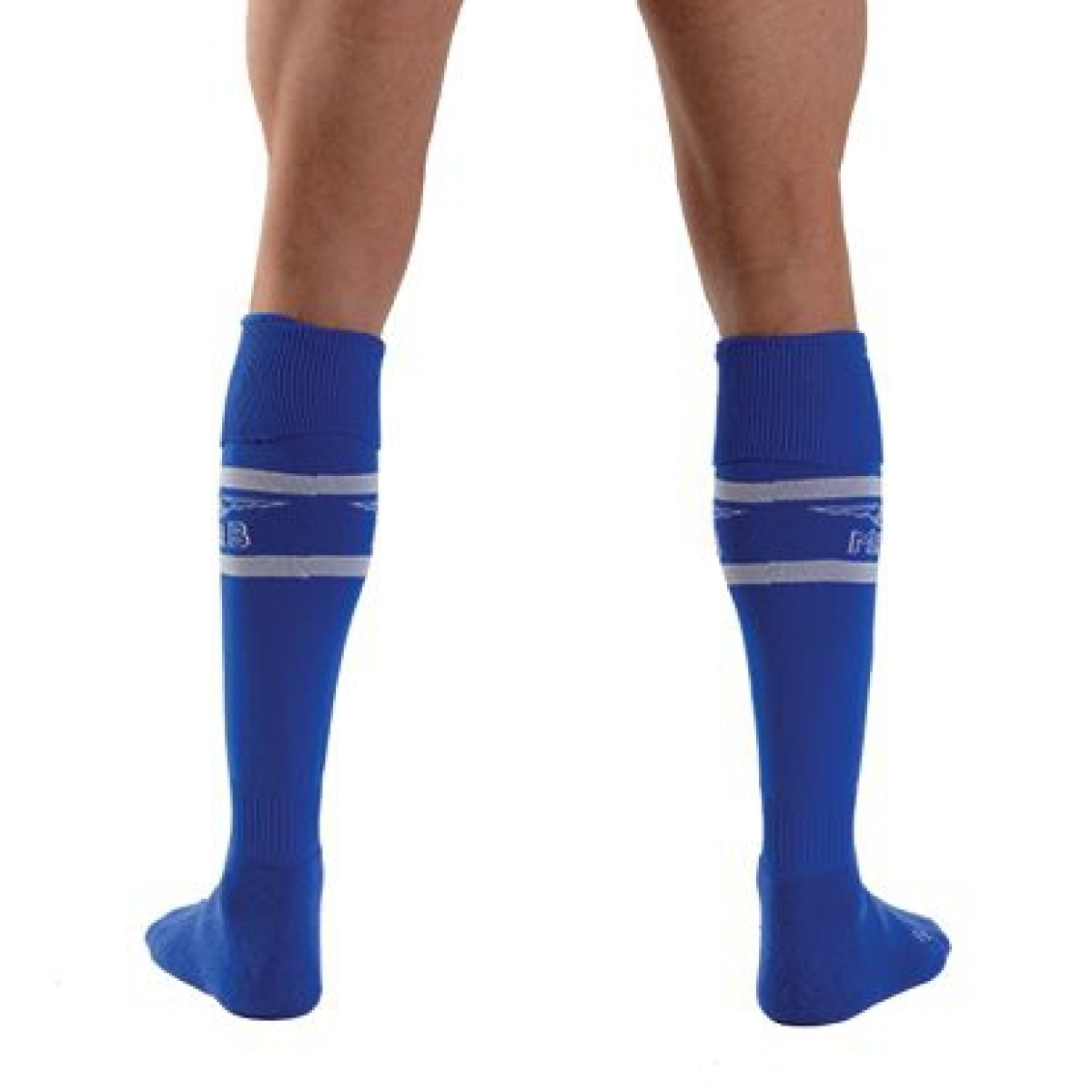 mister b urban football socks with pocket blue 1