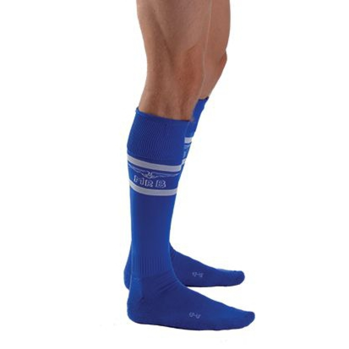 mister b urban football socks with pocket blue 2