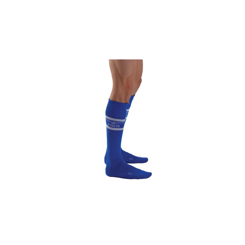 mister b urban football socks with pocket blue 2