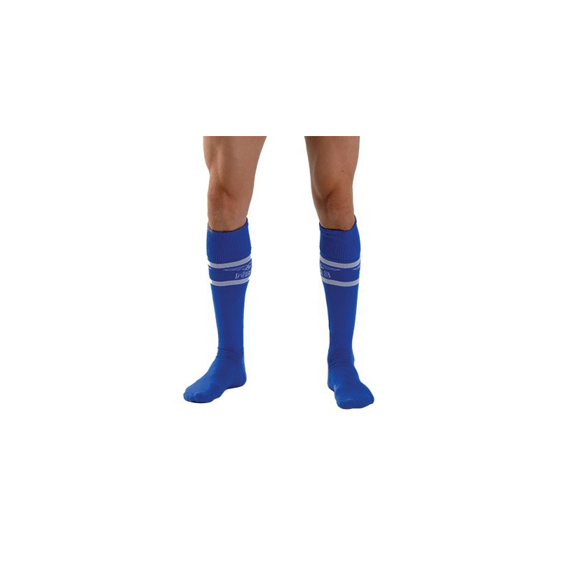 mister b urban football socks with pocket blue