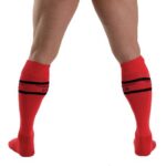 mister b urban football socks with pocket red 1