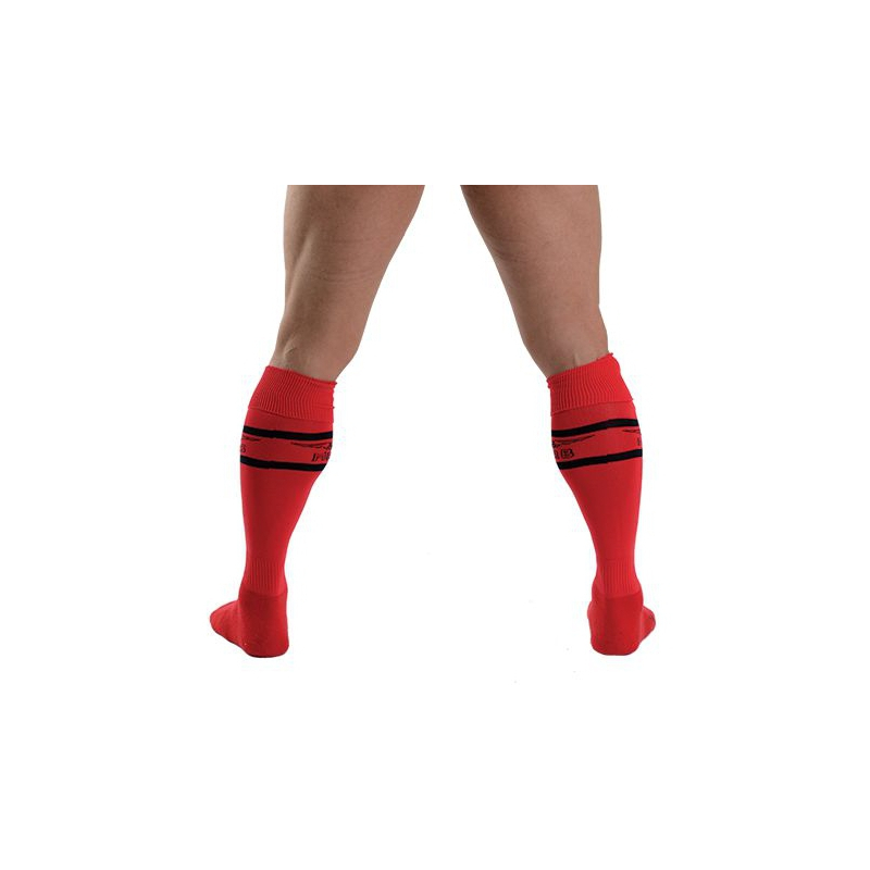mister b urban football socks with pocket red 1