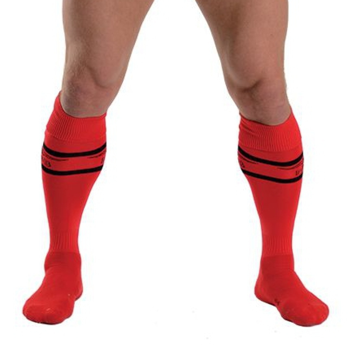 mister b urban football socks with pocket red