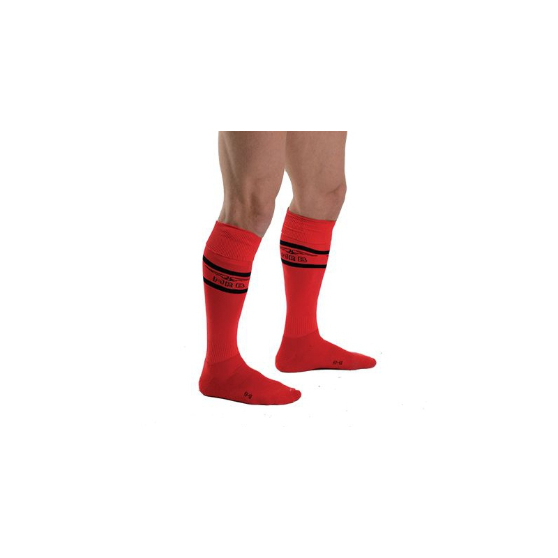 mister b urban football socks with pocket red 2