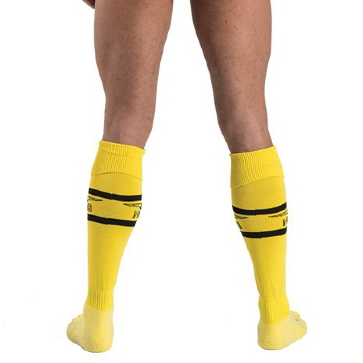 mister b urban football socks with pocket yellow 1