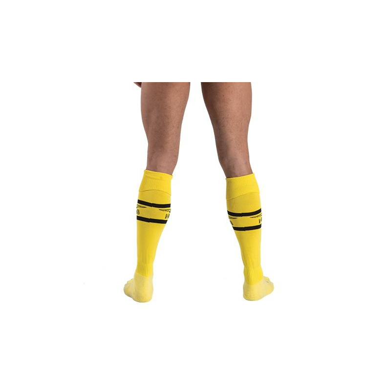mister b urban football socks with pocket yellow 1