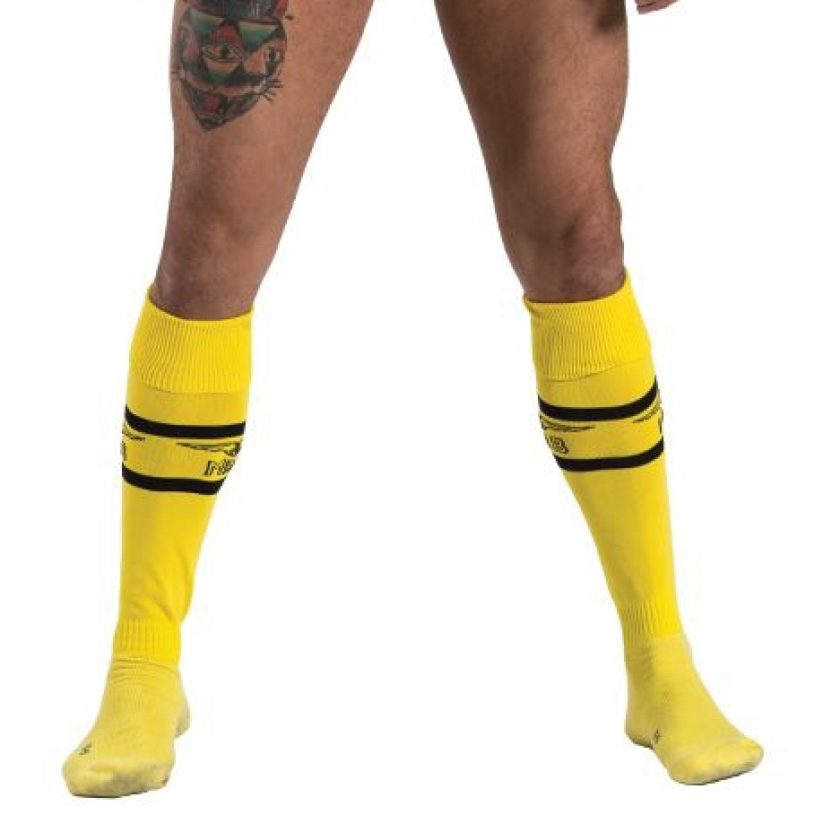 mister b urban football socks with pocket yellow