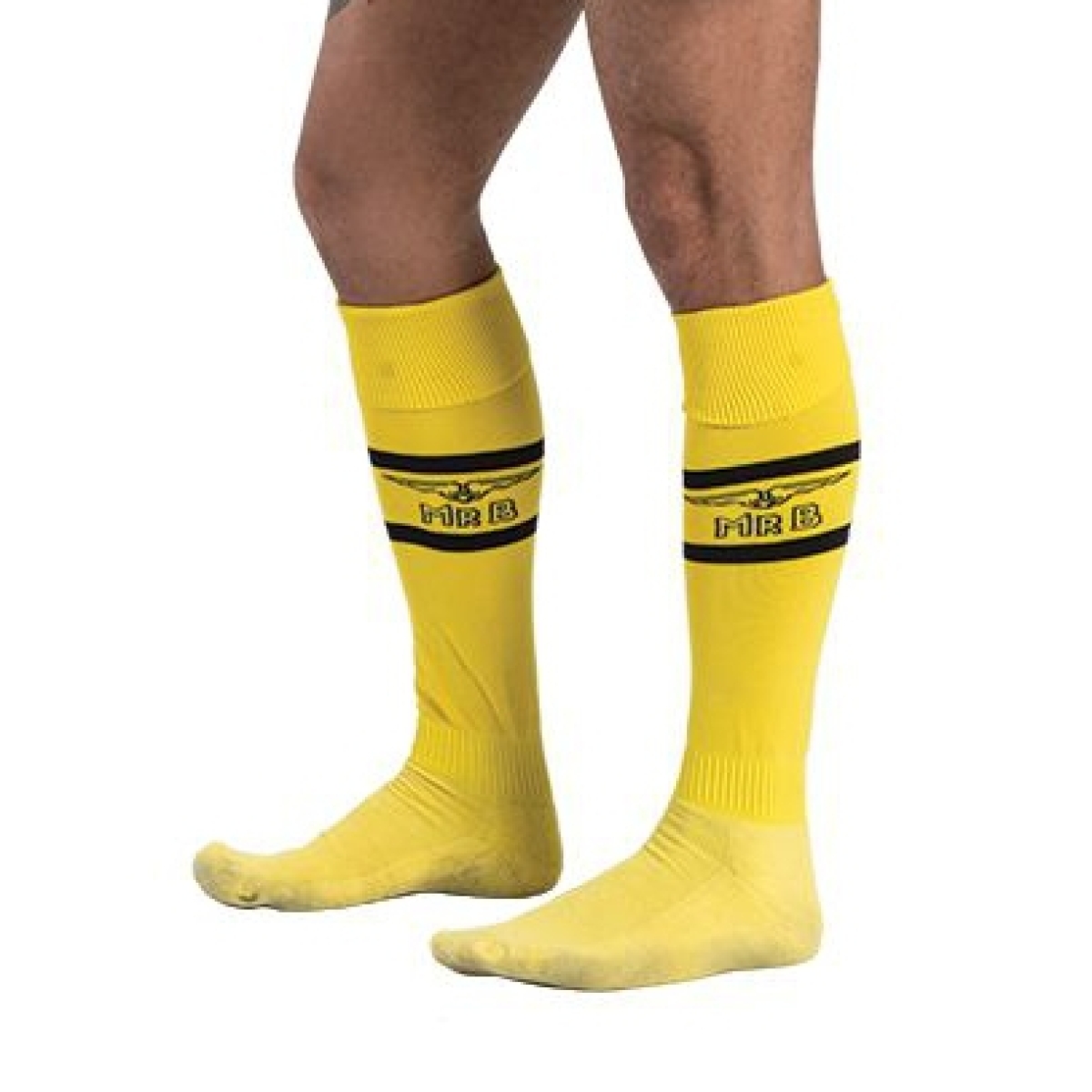 mister b urban football socks with pocket yellow 2