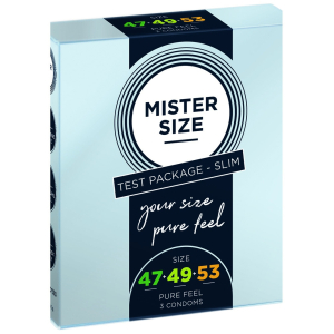 mister size pure feel 47 49 53 mm 3 pack tester