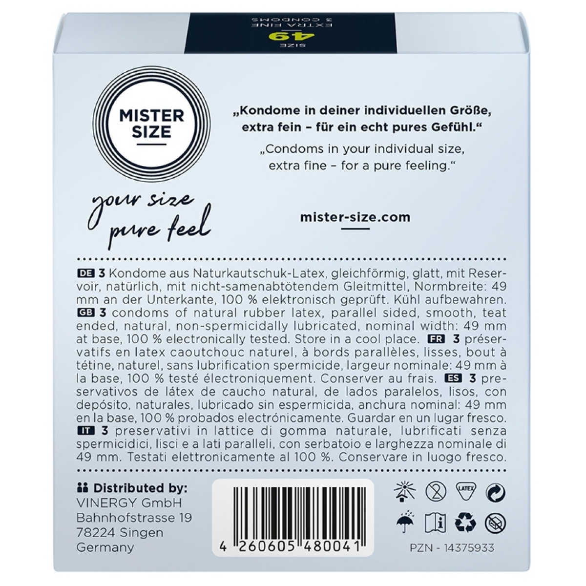 mister size pure feel 49 mm 3 pack 1