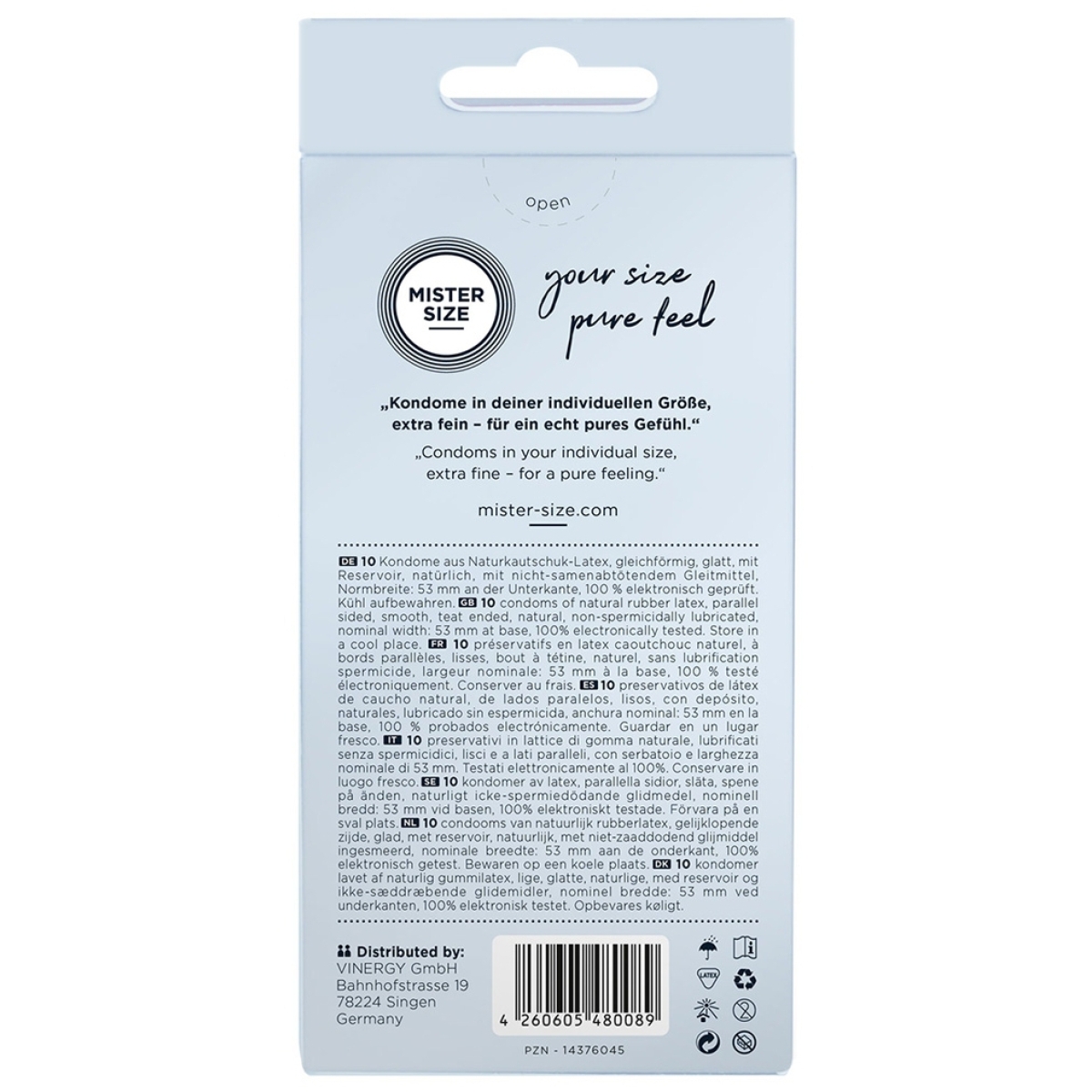 mister size pure feel 53 mm 10 pack 1