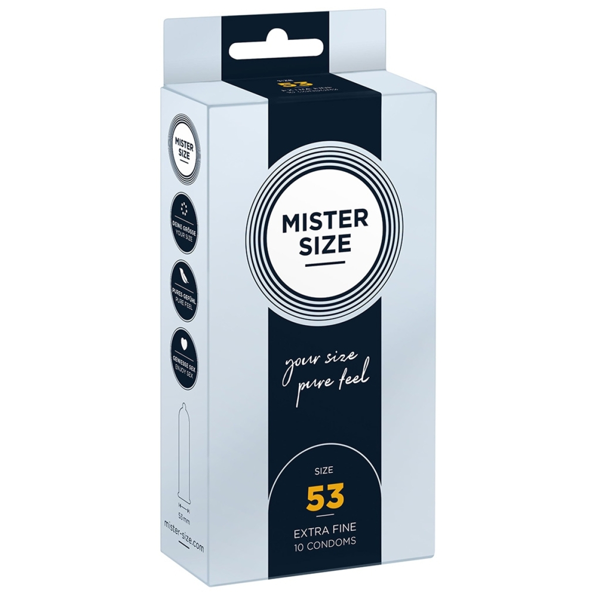 mister size pure feel 53 mm 10 pack