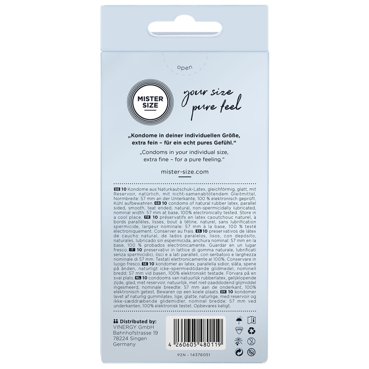 mister size pure feel 57 mm 10 pack 1