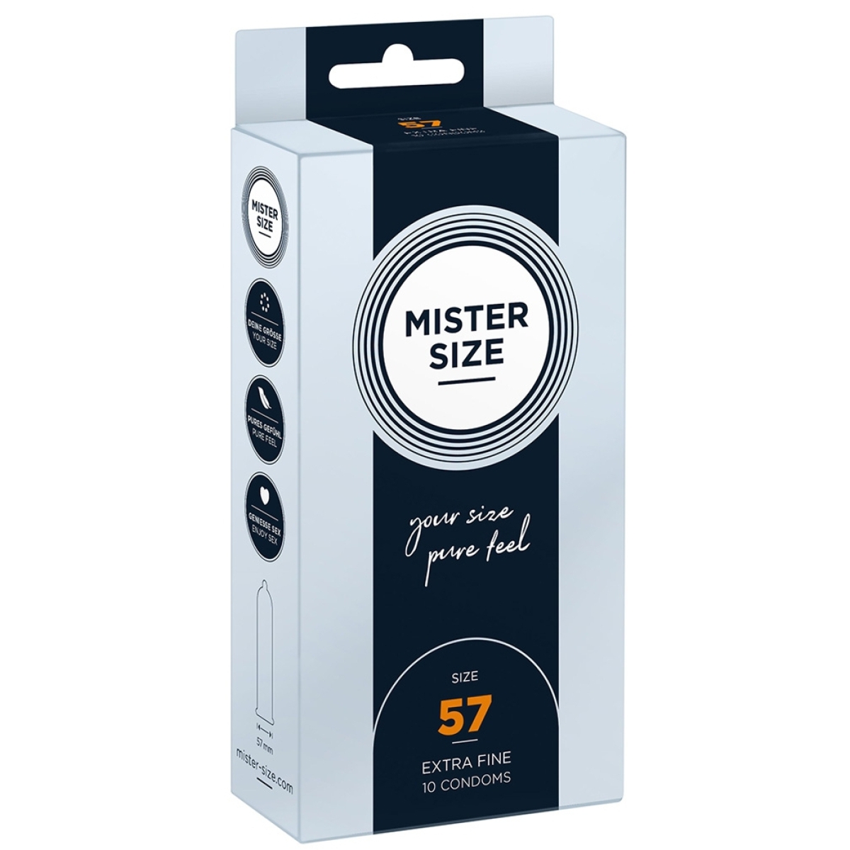 mister size pure feel 57 mm 10 pack