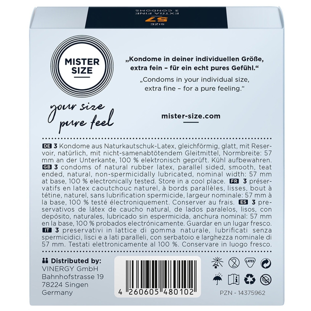 mister size pure feel 57 mm 3 pack 1