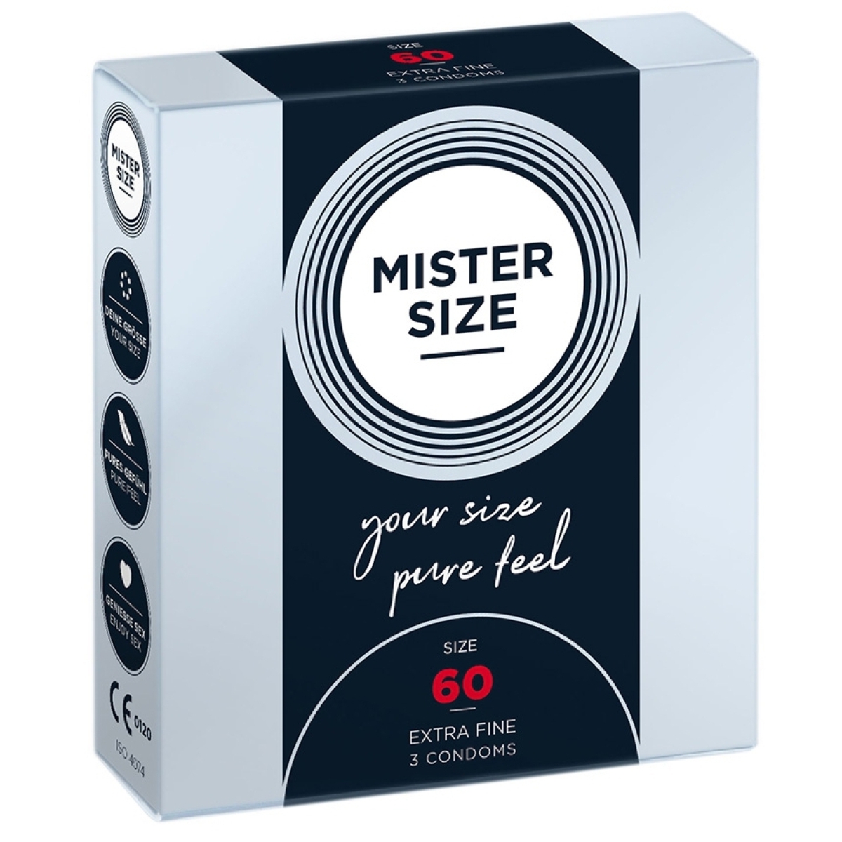 mister size pure feel 60 mm 3 pack