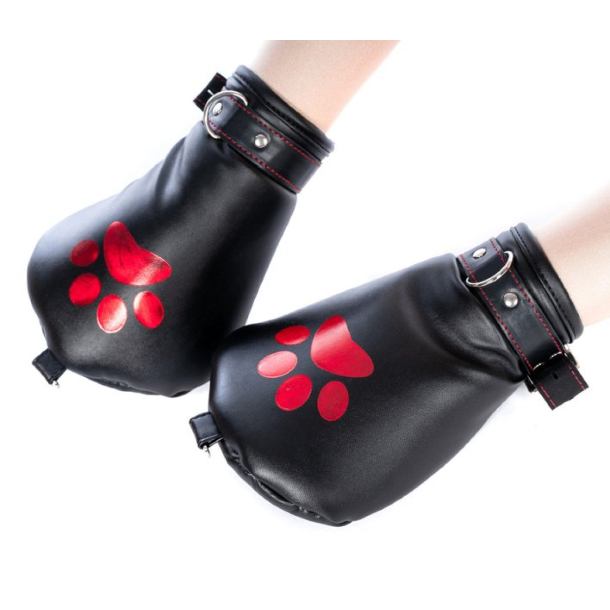 mitaines dog paw noir rouge 2