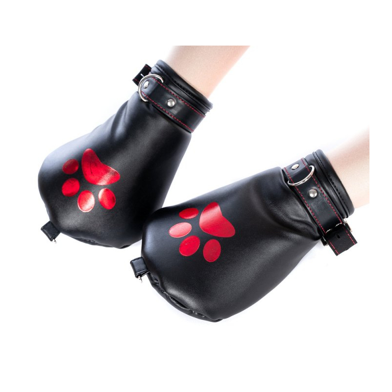 mitaines dog paw noir rouge 2